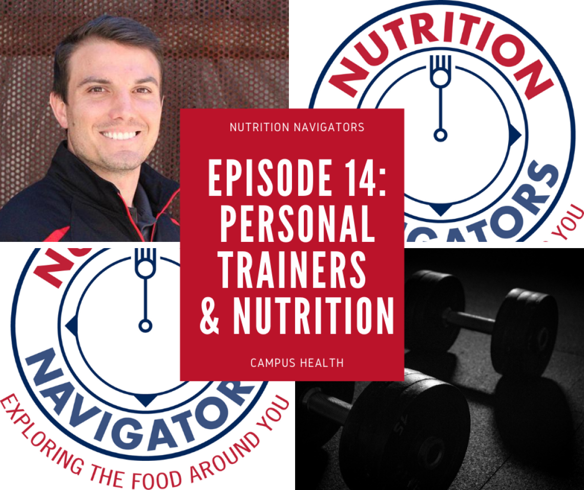 Nutrition Navigators Podcast Logo Episode 14 with Jake from Campus Rec